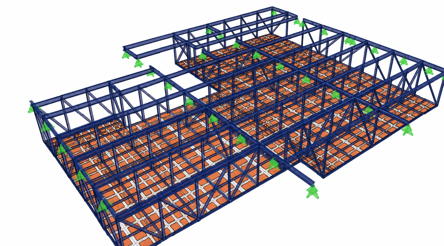 Modelo de la estructura metálica de la Planta de Ensamble PT-27